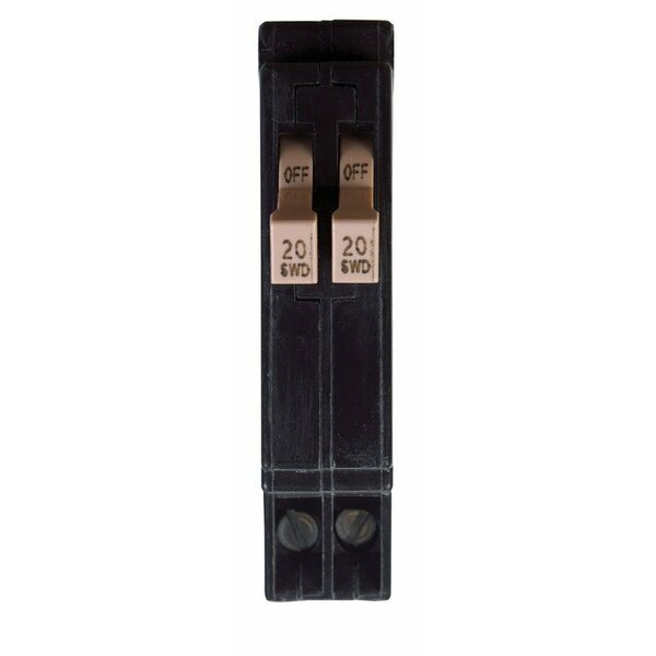 Culter Hammer Circuit Breaker, 20/20A, 2x1 Pole CHT2020